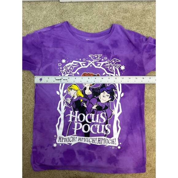 Disney Hocus Pocus Graphic T Shirt Halloween Girls Size L 10-12 Purple - Picture 4 of 5